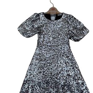 Zara Kids Shimmering Silver Dress